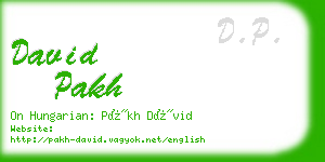 david pakh business card